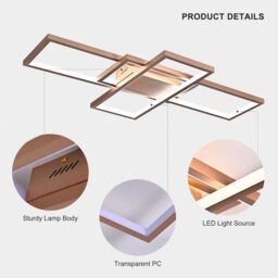 Garwarm LED Ceiling Light with Remote Control 50W Dimmable Ceiling Lamp for Living Dining Room Bedroom Kitchen in Gold - thumbnail 9