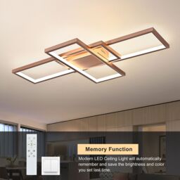 Garwarm LED Ceiling Light with Remote Control 50W Dimmable Ceiling Lamp for Living Dining Room Bedroom Kitchen in Gold - thumbnail 8