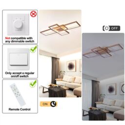 Garwarm LED Ceiling Light with Remote Control 50W Dimmable Ceiling Lamp for Living Dining Room Bedroom Kitchen in Gold - thumbnail 6
