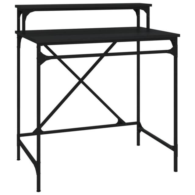 Berkfield Home Desk Black 80x50x90 cm Engineered Wood & Iron - Size: 80 x 50 x 90 cm - image 1