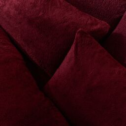 OHS Thermal Soft Teddy Fleece Duvet Cover Bedding Set in Burgundy - Size: King - thumbnail 3