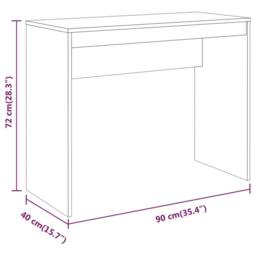 Berkfield Home Modern Desk Grey Sonoma 90x40x72 cm Engineered Wood - Size: 90 x 40 x 72 cm - thumbnail 7