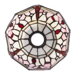 Happy Homewares Pale Pink & White Stained Glass Dragonfly Tiffany Pendant Shade - thumbnail 4