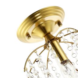 Happy Homewares Traditional Crystal Glass Waterfall Ceiling Light in Brushed Gold - thumbnail 4