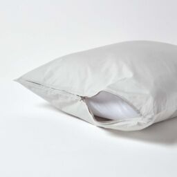 Homescapes Continental Egyptian Cotton Pillowcase 200 TC, 60 x 60 cm in Silver - thumbnail 3