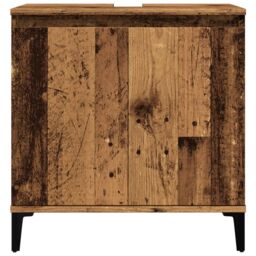Berkfield Home Sink Cabinet Old Wood 58x33x60 cm Engineered Wood in Brown - Size: 58 x 33 x 60 cm - thumbnail 4