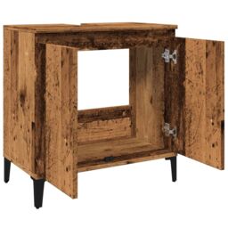 Berkfield Home Sink Cabinet Old Wood 58x33x60 cm Engineered Wood in Brown - Size: 58 x 33 x 60 cm - thumbnail 5