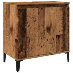 Berkfield Home Sink Cabinet Old Wood 58x33x60 cm Engineered Wood in Brown - Size: 58 x 33 x 60 cm - thumbnail 2