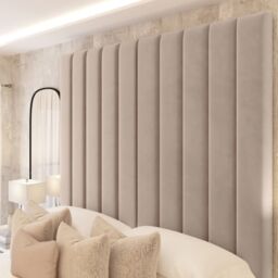 "Bed Choices Kensington Upholstered Luxury Panelled 70"" Bed Frame Only in Silver - Size: Small Double" - thumbnail 2