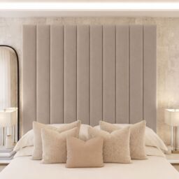"Bed Choices Kensington Upholstered Luxury Panelled 70"" Bed Frame Only in Silver - Size: Small Double" - thumbnail 4