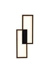 Living and Home Modern Industrial Double Rectangular Wall Light in Textured in Black - thumbnail 5
