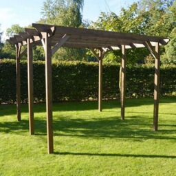 Rutland County Garden Furniture Ltd Garden Pergola 6 Posts - Wood - L300 x W720 x H270 cm - Rustic Brown - thumbnail 2