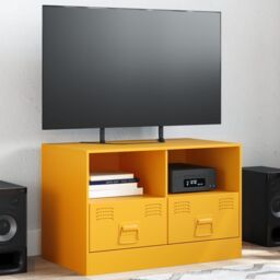 Berkfield Home TV Cabinet Mustard Yellow 67x39x44 cm Steel - Size: 67 x 39 x 44 cm - thumbnail 1