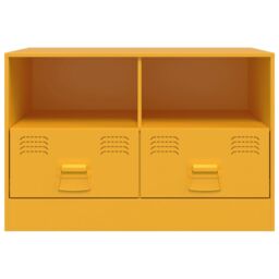 Berkfield Home TV Cabinet Mustard Yellow 67x39x44 cm Steel - Size: 67 x 39 x 44 cm - thumbnail 6
