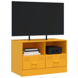 Berkfield Home TV Cabinet Mustard Yellow 67x39x44 cm Steel - Size: 67 x 39 x 44 cm - thumbnail 4