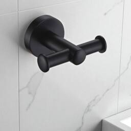 Showerdrape Modernity Black Steel Wall Mounted 3 Piece Bathroom Accessory Set - thumbnail 6