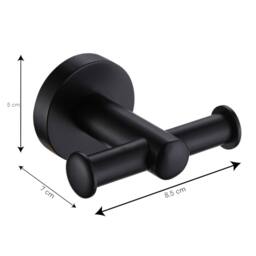 Showerdrape Modernity Black Steel Wall Mounted 3 Piece Bathroom Accessory Set - thumbnail 7