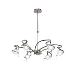 Netlighting Dali Telescopic Pendant Semi Flush Convertible 6 Light G9 Chrome in Grey - thumbnail 1