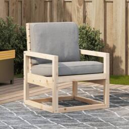 Berkfield Home Garden Chair 57.5x63x76 cm Solid Wood Pine in Light Oak - thumbnail 2