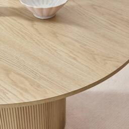FurnitureboxUK Penrose Oak Effect Round Dining Table & 4 Halleyy Chairs in Cream - thumbnail 5
