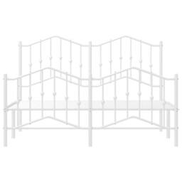 Berkfield Home Metal Bed Frame with Headboard & Footboard White 135x190 cm Double - thumbnail 6