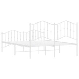 Berkfield Home Metal Bed Frame with Headboard & Footboard White 135x190 cm Double - thumbnail 8