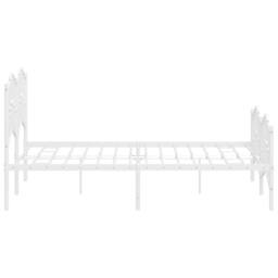 Berkfield Home Metal Bed Frame with Headboard & Footboard White 135x190 cm Double - thumbnail 7