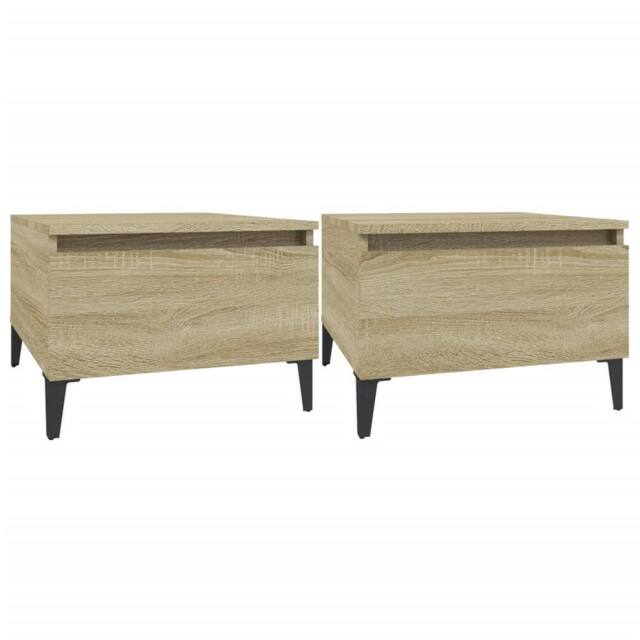 Berkfield Home Side Tables 2 pcs Sonoma Oak 50x46x35 cm Engineered Wood in Brown - Size: 50 x 46 x 35 cm - image 1