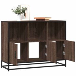 Berkfield Home Sideboard Brown Oak 100x35x76 cm Engineered Wood - Size: 100 x 35 x 76 cm - thumbnail 1