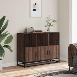 Berkfield Home Sideboard Brown Oak 100x35x76 cm Engineered Wood - Size: 100 x 35 x 76 cm - thumbnail 3