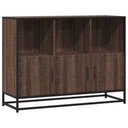 Berkfield Home Sideboard Brown Oak 100x35x76 cm Engineered Wood - Size: 100 x 35 x 76 cm - thumbnail 2