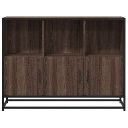 Berkfield Home Sideboard Brown Oak 100x35x76 cm Engineered Wood - Size: 100 x 35 x 76 cm - thumbnail 4
