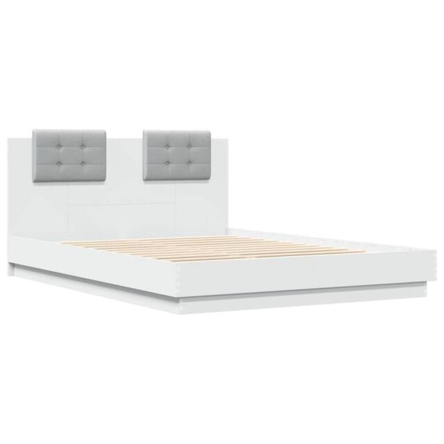 Berkfield Home Durable Bed Frame with LED without Mattress White 150x200 cm King Size - image 1