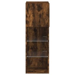 Berkfield Home TV Cabinet with LED Lights Smoked Oak 30.5x30x90 cm in Brown - thumbnail 9