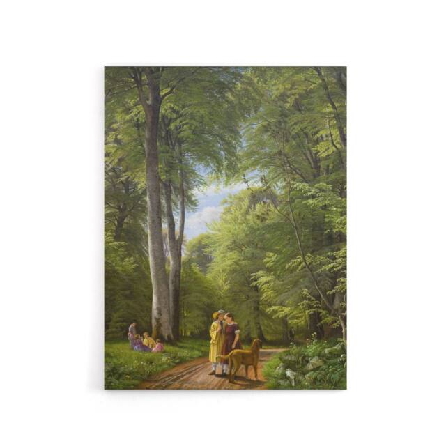 "Artery8 PC Skovgaard Beech Wood in May Zealand Landscape Canvas Wall Art Print in Green - Size: W12"" x H16""" - image 1