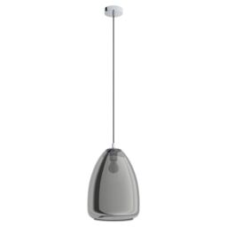 Loops Pendant Light Colour Chrome Shade Black Transparent Glass Vaporized E27 1x40W - thumbnail 1