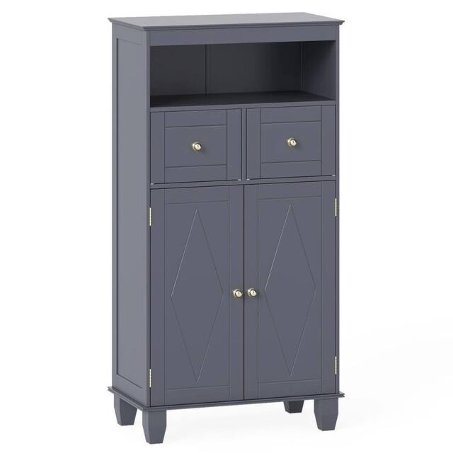 VOGREX Bathroom Floor Storage Cabinet Modern Freestanding Storage Organiser in Grey - image 1