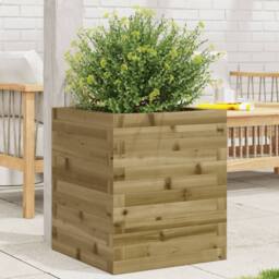 Berkfield Home Garden Planter 40x40x46 cm Impregnated Wood Pine in Brown - Size: 40 x 40 x 46 cm - thumbnail 1