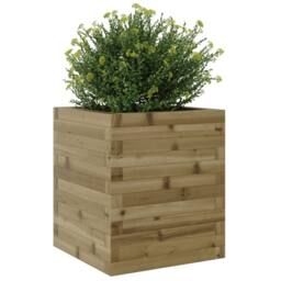 Berkfield Home Garden Planter 40x40x46 cm Impregnated Wood Pine in Brown - Size: 40 x 40 x 46 cm - thumbnail 4