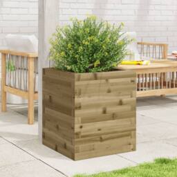 Berkfield Home Garden Planter 40x40x46 cm Impregnated Wood Pine in Brown - Size: 40 x 40 x 46 cm - thumbnail 3