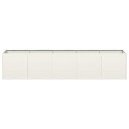 Berkfield Home Planter White 200x40x40 cm Cold-rolled Steel - Size: 200 x 40 x 40 cm - thumbnail 4