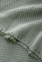 CHRISTY 'Madeira' Super Soft Fringed Blanket in Blue - Size: 140 cm x 180 cm - thumbnail 3