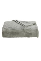 CHRISTY 'Madeira' Super Soft Fringed Blanket in Blue - Size: 140 cm x 180 cm - thumbnail 2