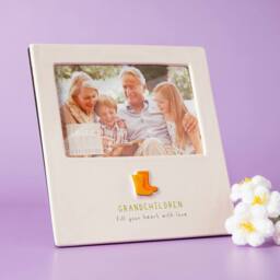 "Love Life Sentiment Gift Photo Frame 4"" x 6"" - Grandchildren in White" - thumbnail 1