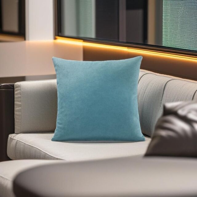 Luxury Living Velvet Chenille Cushion in Teal - Size: 45 cm x 45 cm - image 1