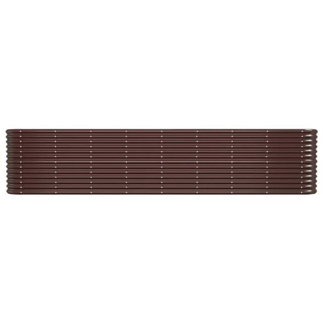 Berkfield Home Garden Raised Bed Powder-coated Steel 332x40x68 cm Brown - Size: 332 x 40 x 68 cm - image 1