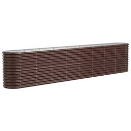 Berkfield Home Garden Raised Bed Powder-coated Steel 332x40x68 cm Brown - Size: 332 x 40 x 68 cm - thumbnail 3