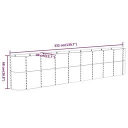 Berkfield Home Garden Raised Bed Powder-coated Steel 332x40x68 cm Brown - Size: 332 x 40 x 68 cm - thumbnail 6