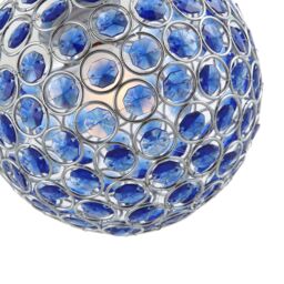 Happy Homewares Round Globe Easy Fit Pendant Shade with Small Acrylic Bead Jewels in Midnight - thumbnail 3