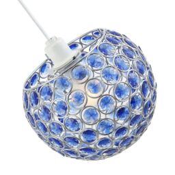 Happy Homewares Round Globe Easy Fit Pendant Shade with Small Acrylic Bead Jewels in Midnight - thumbnail 4